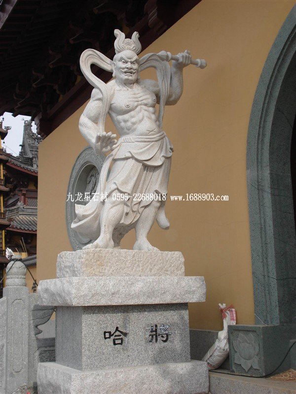 石雕哼哈二將佛像1